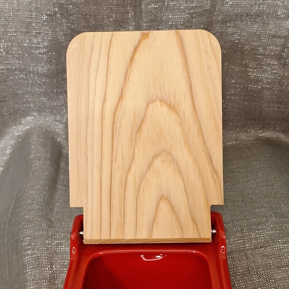 Zero Japan Red Ceramic Salt Box Cellar Wood Hinoki Lid Handle Kitchen Canister